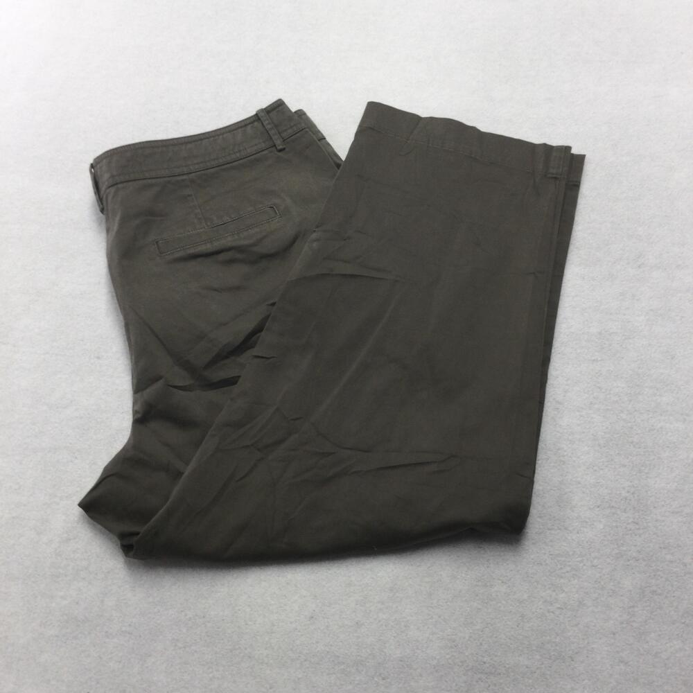 Tommy Bahama Pants Womens 12 Green Chino Straight Leg Cropped Stretch Casual